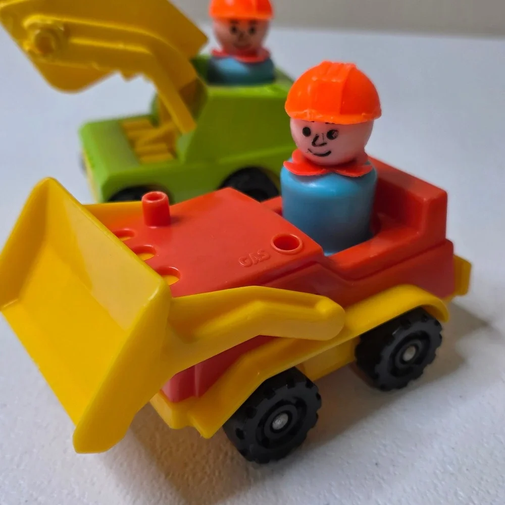 Vintage Fisher Price Little People Construction Vehicle Set Vehicles Workers